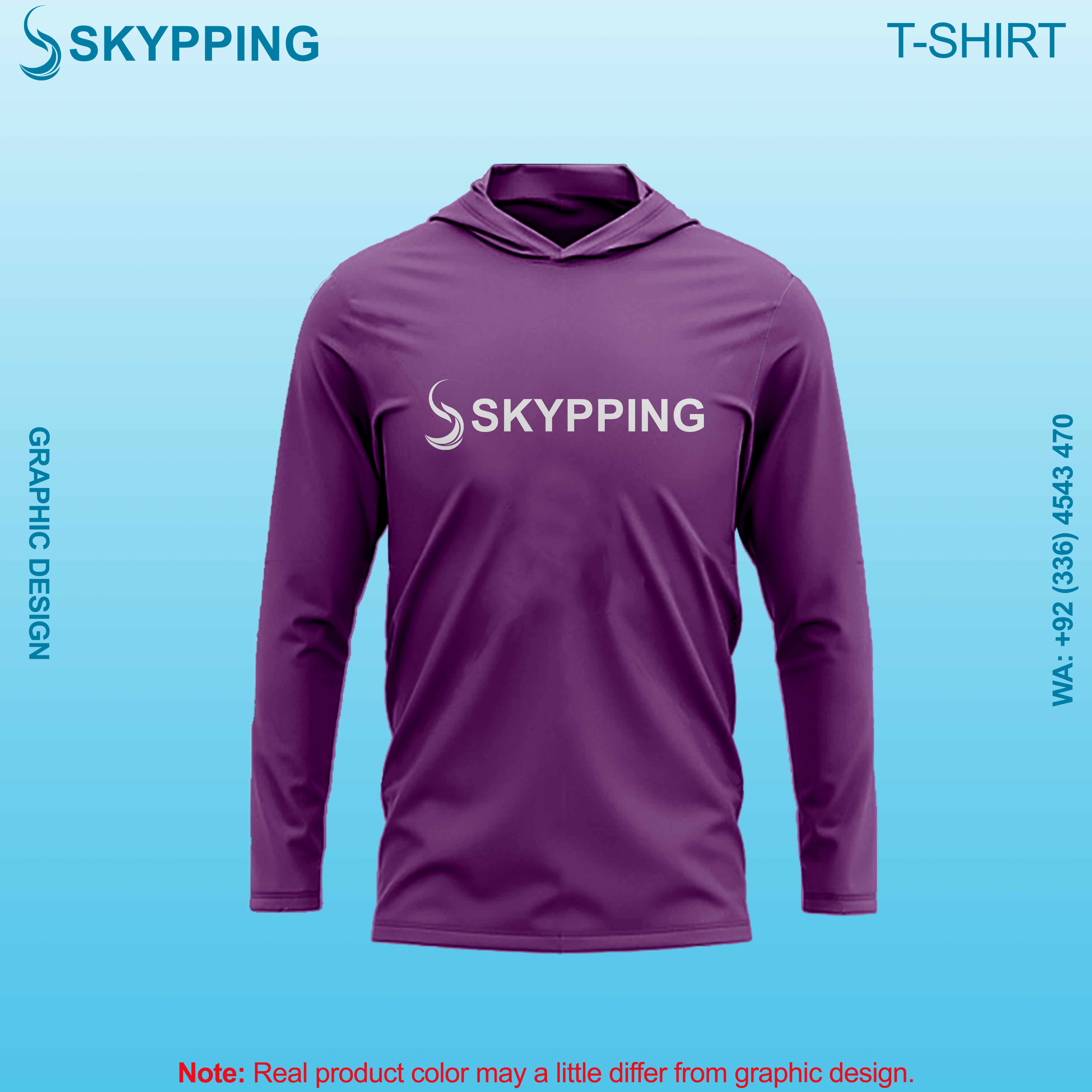 Hooded Long sleeve set-in style round neck t-shirts for men